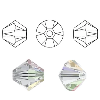 AAA kokybės 100vnt/pak 3-4mm bicone crystal karoliukai, metalinės, stiklo karoliukai prarasti karoliukų Apyrankę Reikmenys, Papuošalai priėmimo 