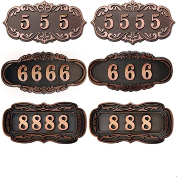 ABS Imitacija, metalo (bronzos Antikvariniai vario Namo Numeris užsakymą ženklas, durų skaičius įklija, viešbučio Apartamentai Villa durų
