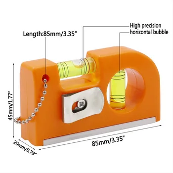 ABS Magnetinio Kišenėje Lygio Keychain Burbulas Dvasia Leveler Už Plytelės Grindų Nuotrauka Kabo Burbulas Apkabos Lygis