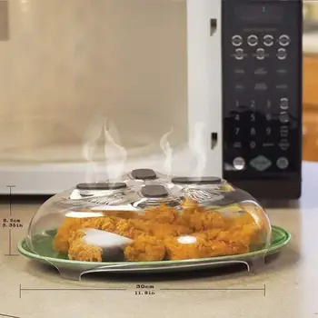 ABS Skaidrios Magnetinės Mikrobangų Plokštės Dangtelis su Garo Angos Dangtelį Šildymo Maistą Tolygiai Virtuvės Reikmenys Virtuvės Įrankiai