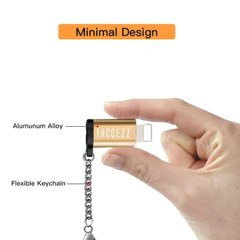 !ACCEZZ Mini Micro USB Apšvietimo 8 Pin Apple Adapteris Su Key Chain 