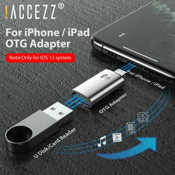 !ACCEZZ OTG Adapteris, skirtas Apšvietimas USB iPhone 7 8 Plius 