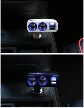 ACCNIC Universalus 2 Būdais Automobilį Auto Cigarečių Degiklio Dual USB Įkroviklio lizdas maitinimo adapteris 2.1 / 1.0 A 80W Splitter Kroviklis 12V