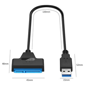 Adpter SATA III USB 3.0 Kabelį, Išorinį Kietąjį Diską, USB Į Serial ATA 22pin Konverteris Kietasis Diskas, 6 Gb 2,5