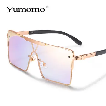 Aikštė akiniai nuo saulės ponios retro vintage flat top shield juodi akiniai nuo saulės moterų prabangos dizaineris negabaritinių Oculos De Sol UV400