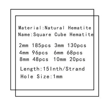 Aikštėje Cube Black Hematitas Natūralus Akmuo tarpiklis 2/3/4/6/8/10mm Prarasti karoliukai Papuošalai priėmimo apyrankes, aksesuarai, Karoliai 