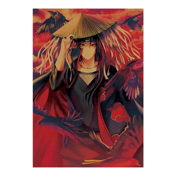 AIMEER Klasikinis anime Naruto animacinį personažą į skrybėlę kišenėje kraftpopieris retro plakato namų baras, kavinė dekoro tapybos 51x35.5cm