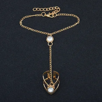 AiNian Aukso Didelis Crystal Žiedą, Apyrankę, Moteris Riešo Grandinės Juvelyrikos Mados Ranka Atgal Grandinės Bangles Moterų Rankos Nuorodą Papuošalai