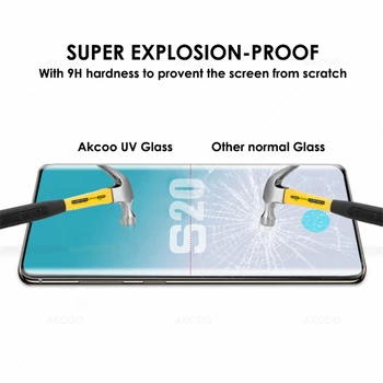 Akcoo UV Visą Klijai Stiklo Samsung Galaxy S20 Plius Screen Protector 2020 m. leidimas Galaxy S20 Utra grūdintas stiklas S11 filmas