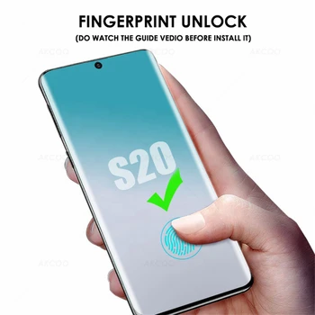 Akcoo UV Visą Klijai Stiklo Samsung Galaxy S20 Plius Screen Protector 2020 m. leidimas Galaxy S20 Utra grūdintas stiklas S11 filmas