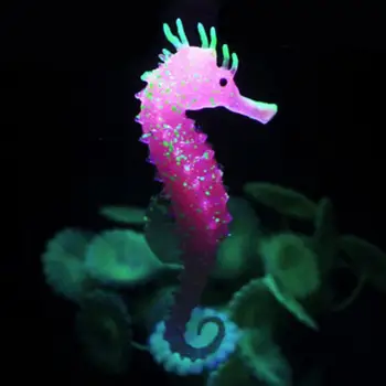 Akvariumas Šviesos Seahorse Ornamentu Švyti Tamsoje Kraštovaizdžio Silikono Jūros Arklių Žėrintis Žuvų Bako Apdailos Hipokampo Pardavimas