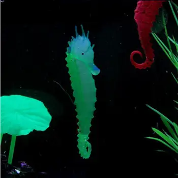 Akvariumas Šviesos Seahorse Ornamentu Švyti Tamsoje Kraštovaizdžio Silikono Jūros Arklių Žėrintis Žuvų Bako Apdailos Hipokampo Pardavimas