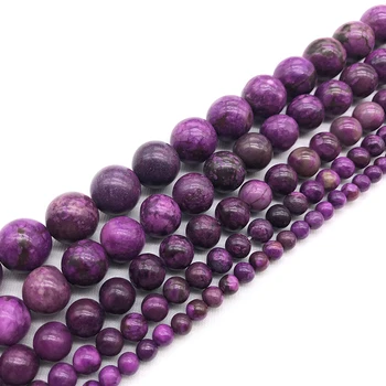 Aladdin 6/8/10/12MM Aukščiausios Kokybės Deep purple Sugilite Agat Kristalų Charoite Kvarco Apvalių Rutuliukų 