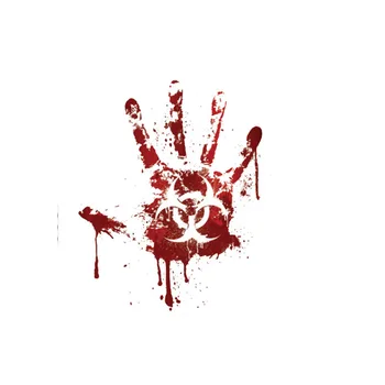 Aliauto Kruvinas Handprint biologinio pavojaus Zombie Automobilių Lipdukas Juokingi Automobilių ir Motociklų PVC Lipdukas Vandeniui,12cm*15cm