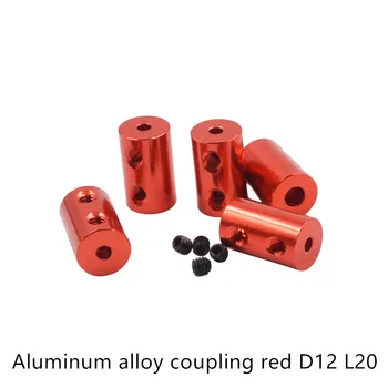Aliuminio Lydinys Movos skersmuo 12mm ilgio ir 20 3D Spausdintuvai Dalys, raudona Lankstus Velenas, Sankaba, priveržimui Už Stepper Motor