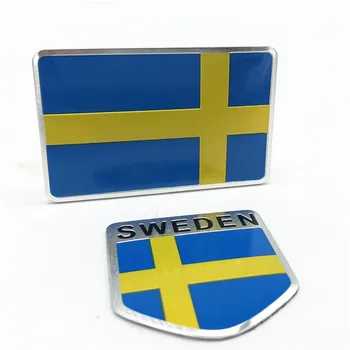 Aliuminio Lydinys Švedijos Nacionalinė Vėliava, Herbas Automobilių 3D Lipdukas, Motociklų Aksesuarų Volvo S90 SAAB SCANIA VW Golf Passat 