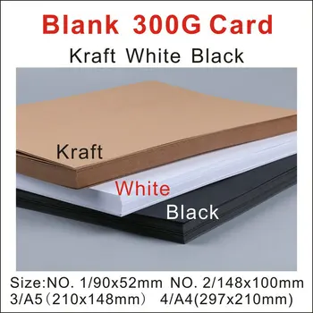 Amatų Popieriaus 300GSM Tuščias Baltas Popieriaus, atviruką Kraft Popieriaus, Atviruką Derliaus Tuščių Atvirukų 