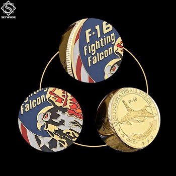 Amerikos Aukso Monetos JAV F-16 Fighting Falcon Metalo Karinės Monetos JAV Oro Pajėgų Challange Monetos