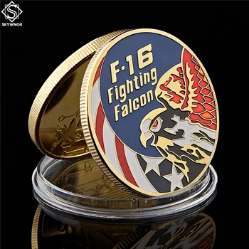 Amerikos Aukso Monetos JAV F-16 Fighting Falcon Metalo Karinės Monetos JAV Oro Pajėgų Challange Monetos