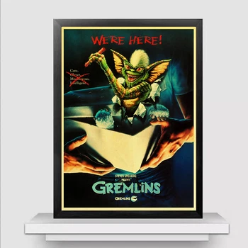 Amerikos Kino Gremlins Retro Plakato kraftpopieris Sienų Lipdukai Senovinių Plakatų nuotraukas Juostoje Ir vidaus Kambario Dekoro
