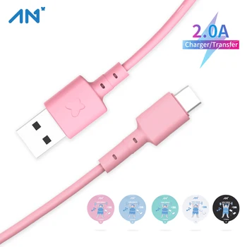 AN+ 24cm Trumpą Mini USB Įkroviklio Laidą Micro Butas Candy Spalva Įkrovimo Duomenų Sinchronizavimo Kabelis ForPhone Tipas-C 