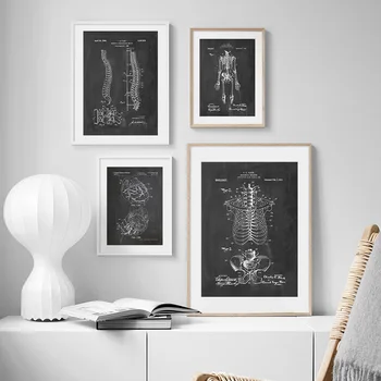 Anatomija skeletas Patentų Derliaus Plakatas Sienos Menas Spausdinti Paveikslai Tapyba Šiaurės Plakatai Ir Spausdina Sienos Nuotraukas, Už Kambarį