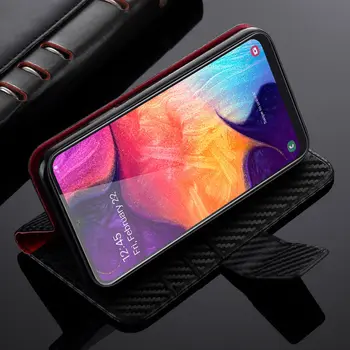 Anglies Pluošto Flip Case For Samsung Galaxy A50 A40 A30 A20 E A10 A21S A41 Odos Piniginė, Telefonas, Dangtelis, Skirtas 