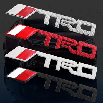 Anglies Pluošto TRD Rūšių Logotipas 3D Lenktynių Metalo Lipdukas Auto Logotipas Ženklelis Decal 
