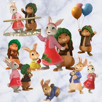 Anglija pasaką sienų lipdukai Peter Rabbit animacinių filmų 3d vinilo lipdukai vaikų kambario dekoracija vaikų puzzle plakatas freskos 60*45cm