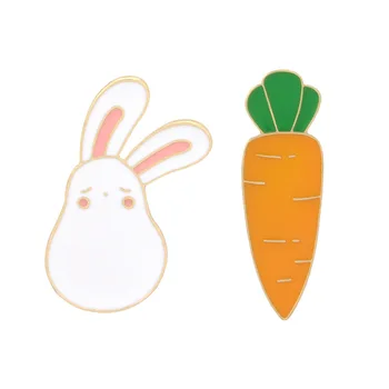 Animacinis personažas yra mažas puošia straipsnis lydinio sagė mini cute little white rabbit morkos drabužių prisegti ženkliukai