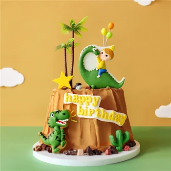 Animacinių filmų Dinozaurų Kūdikis Laimingas Gimtadienio Tortas Topper Šalies Prekių Vaikas Desertas Dušo Tortas Dekoravimo Priemonė
