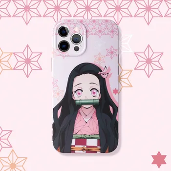 Animacinių filmų Japonijos Anime Demon Slayer Telefono dėklas Skirtas iPhone 12 XS MAX 7 XR 11 Pro SE20 X 8Plus Kimetsu Nr. Yaiba Minkštas DTD Padengti Fundas