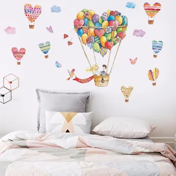 Animacinių filmų Karšto oro baliono serija Sienų Lipdukai Vaikų kambario Darželio Kūdikio kambario Sienų Lipdukai Eco-friendly 