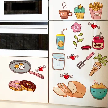 Animacinių filmų Lovley Maisto produktų, Virtuvės Sienų Lipdukai Meno PVC 