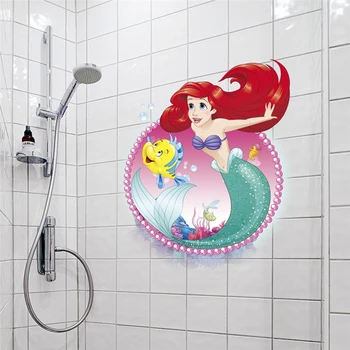 Animacinių Filmų Mermaid Princesė Arielis Sienų Lipdukai Mergaičių Kambario Vonios Namų Puošybai Vandeniui Pvc Plakatas Vaikai Sienos Meno Lipdukai