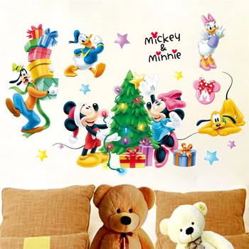 Animacinių filmų Mickey Minnie Sienų Lipdukai Vaikų Kambario, Miegamojo Sienų Apdailai Filmų Plakatų Durų Lipdukas Dovanos vaikams