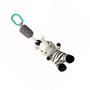 Animacinių Filmų Mielas Juoda Ir Balta Zebras Vaikų Žaislų Perkelti Kūdikį Lova Pakabukas Su Bell Nušvitimą Žaislas Geriausias Sellig