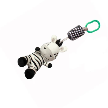 Animacinių Filmų Mielas Juoda Ir Balta Zebras Vaikų Žaislų Perkelti Kūdikį Lova Pakabukas Su Bell Nušvitimą Žaislas Geriausias Sellig