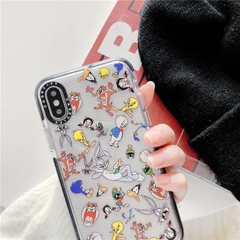 Animacinių filmų Nariai Crazy Bunny Telefono dėklas skirtas iPhone 11 12 Pro mini XS Max XR X 7 8 Plus SE 2020 Padengti Mielas Aišku, Minkštas, Mielas Atvejais