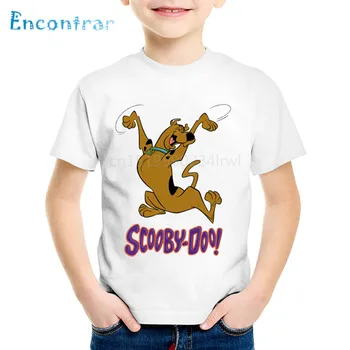Animacinių filmų Spausdinti Scooby Doo Ir Shaggy Vaikų Juokingi marškinėliai Vaikams Paslaptis Mašina Summer Tee Berniukų/Mergaičių Viršūnes vaikiški Drabužiai