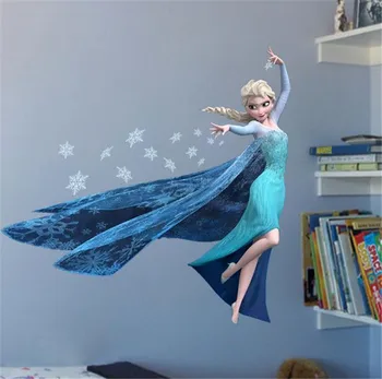 Animacinių Filmų Užšaldyti Sienų Lipdukai Vaikų Kambario Darželio Miegamojo Sienos Apdaila Elsa Princesė Filmų Plakatų