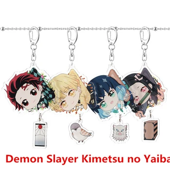 Anime Demon Slayer Kimetsu nr. Yaiba Cosplay Priedai Mielas Hashibira Kamado Tanjirou Keychain Akrilo Key Chain Klavišą Rng Dovanos