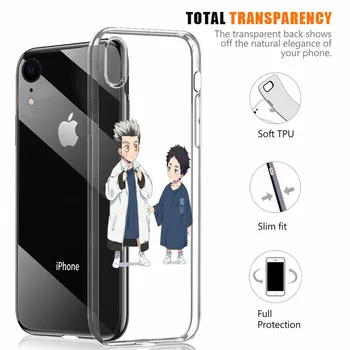 Anime Haikyuu Hinata Išpuolių Telefono dėklas Skirtas iPhone 7 8 Plius XR XS MAX Padengti Aišku, Silikoninis iPhone 12 11 Pro MAX SE 2020 m.