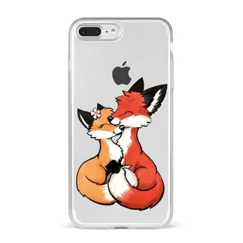 Anime juokinga foxs mielas mielas Silikoninis Telefono dėklas Padengti Atveju iPhone, SE 6 7 8 Plius XR XS MAX 11 12 Mini Pro Max Fundas Coque