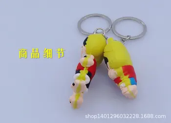 Anime One Piece 3D Keychain PVC Modelis key Finder Žiedai Žaislai Luffy Zoro Sanji Nami Usopp Chooper Robin Brook Franky keychain Mielas