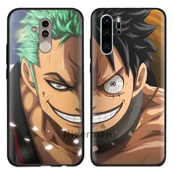 Anime One Piece Luffy Zoro Atveju, Huawei P40 Pro P20 30 P10 Mate 20 10 P9 Lite P Smart Plus 2019 Juodas Silikoninis Telefono Dangtelį