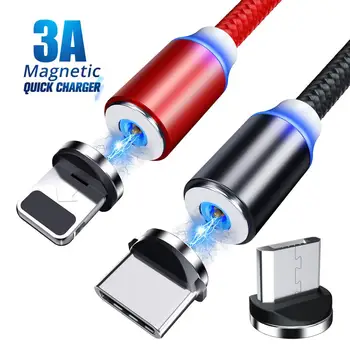 ANKNDO Micro USB Magnetinio Kabelis Magnetas USB C Kabelis 1m 2m Greito Įkrovimo laidą 