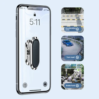 ANMONE Magnetinio Automobilinis Telefono Laikiklis 360Rotatable Mini Juostelės Formos Stovas Telefono Metalo Stiprus Magnetas GPS Automobilių tvirtinimas MobilePhone