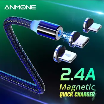 ANMONE Magnetinio Micro USB Kabelį, Tipas C Kabelio Magnetinio Krūvio Greito Įkrovimo USB C Kabelio xiaomi redmi pastaba 7 Umidigi F2