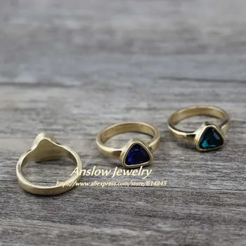 Anslow 2019 Kūrybos Originalaus Dizaino Mados Trikampis Kristalas Vestuvės Vestuvinis Moterų Žiedas, Moterų Papuošalai, Aksesuarai LOW0003AR